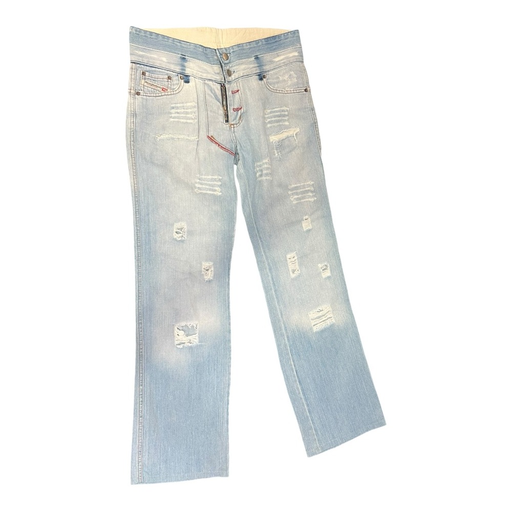 Vintage Rare Diesel Industries Wide-Leg Ripped Jeans Women's Size Waist Size 32